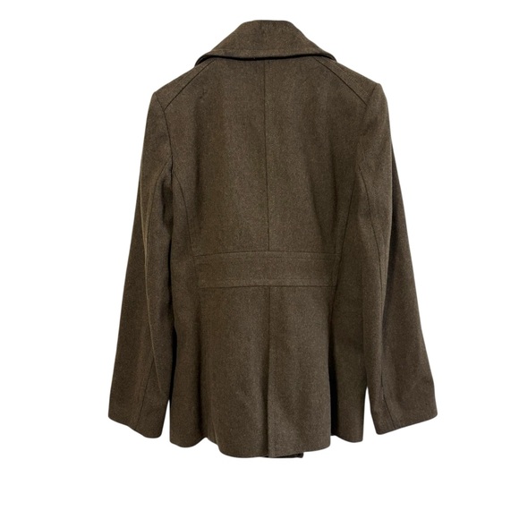 Vintage J. Crew Women’s Olive Green Button Up Pea Coat Preppy Outdoor Travel - Picture 2 of 6